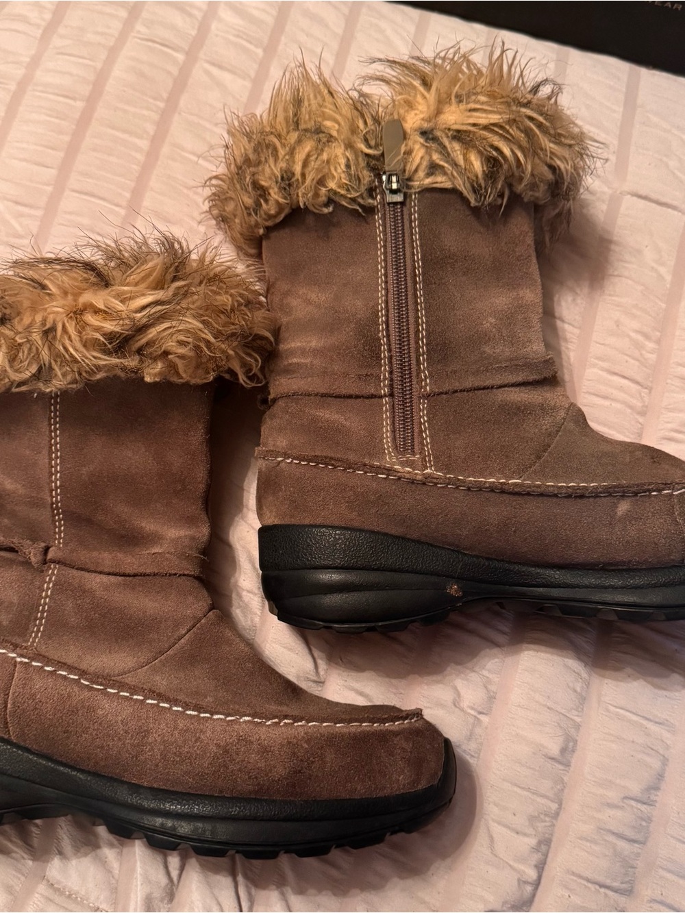 Sorel- Faux Fur Trim Brown Suede Winter Boots